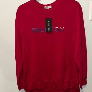 Peloton Red Sweatshirt with Multicolor Logo